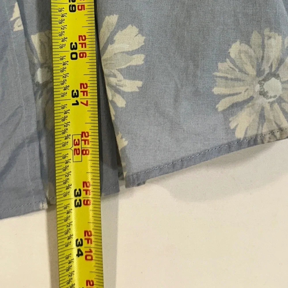 Madewell Daisy Print Wrap Dress Women M Blue Floral Cotton Short Sleeve Mini